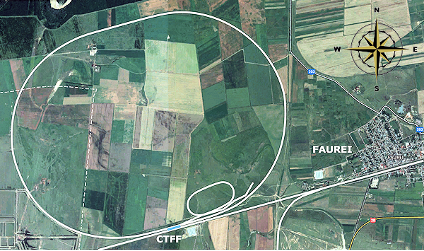 Harta centrului de Testări Feroviare Făurei